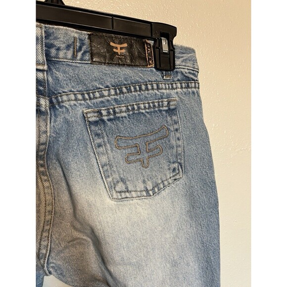 Vintage Y2K low rise Kosuiko Flare Light Wash Denim Jeans Leather Lace Up - Picture 9 of 10